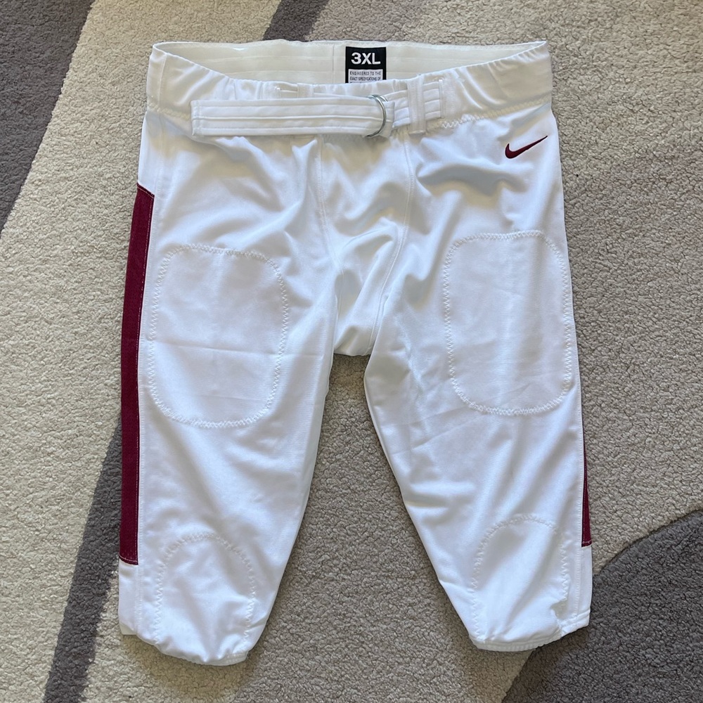 Nike Football Pants 3XL White and Maroon